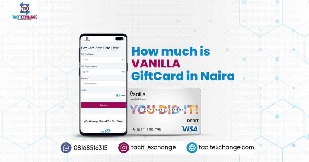 HOW MUCH IS $100 VANILLA GIFT CARD IN NIGERIA